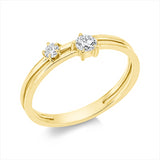 Ring 18 kt GG, 1 Brill. 0,14 ct, TW-si, 1 Brill. 0,06 ct, TW-si