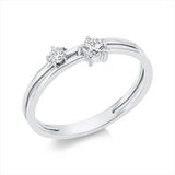 Ring 18 kt WG, 1 Brill. 0,14 ct, TW-si, 1 Brill. 0,06 ct, TW-si