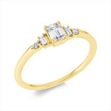 Ring 18 kt GG, 2 Bag. 0,05 ct, TW-si, 1 Sm.schliff 0,33 ct, TW-si, 2 Brill. 0,03 ct, TW-si