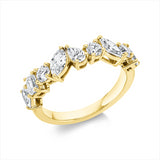 Ring 18 kt GG, 3 Tropfen 0,45 ct,2 Nav. 0,40 ct, 1 Sm.schliff 0,20 ct, 3 Brill. 0,41 ct, TW-si