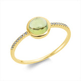 Ring 18 kt GG, 18 Dia. 0,05 ct, TW-si, 1 Peridot 1,09 ct grün