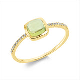 Ring 18 kt GG, 20 Dia. 0,05 ct, TW-si, 1 Peridot 0,98 ct grün