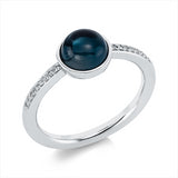 Ring 18 kt WG, 16 Dia. 0,06 ct, TW-si, 1 Topas 2,01 ct Lond. blue