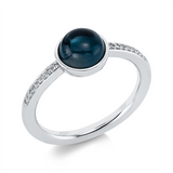 Ring 18 kt WG, 16 Dia. 0,06 ct, TW-si, 1 Topas 2,01 ct Lond. blue