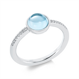 Ring 18 kt WG, 16 Dia. 0,06 ct, TW-si, 1 Topas 1,81 ct sky blue