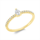Ring 18 kt GG, 1 Tropfen 0,23 ct, TW-si, 16 Dia. 0,13 ct, TW-si