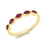 Ring 18 kt GG, 5 Rubine 0,40 ct rot