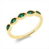 Ring 18 kt GG, 5 Smaragde 0,32 ct grün
