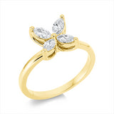 Ring 18 kt GG, 4 Nav. 0,56 ct, TW-si