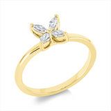 Ring 18 kt GG, 4 Nav. 0,24 ct, TW-si