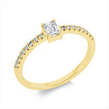 Ring 18 kt GG, 1 Sm.schliff 0,26 ct, TW-si, 16 Dia. 0,12 ct, TW-si
