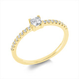Ring 18 kt GG, 1 Princ. 0,25 ct, TW-si, 16 Dia. 0,12 ct, TW-si