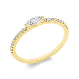 Ring 18 kt GG, 1 Nav. 0,21 ct, TW-si, 20 Brill. 0,13 ct, TW-si