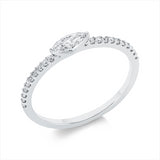 Ring 18 kt WG, 1 Nav. 0,22 ct, TW-si, 20 Brill. 0,13 ct, TW-si