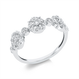 Ring 18 kt WG, 4 Brill. 0,12 ct, TW-si, 27 Brill. 0,30 ct, TW-si
