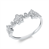 Ring 18 kt WG, 27 Brill. 0,38 ct, TW-si, 3 Brill. 0,02 ct, TW-si