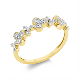 Ring 18 kt GG+WG, 12 Brill. 0,08 ct, TW-si, 9 Brill. 0,37 ct, TW-si, 3 Brill. 0,02 ct, TW-si