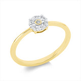 Ring 18 kt GG, Fassung rhodiniert, 4 Nav. 0,26 ct, TW-si, 1 Brill. 0,01 ct, TW-si