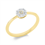 Ring 18 kt GG, Fassung rhodiniert, 4 Nav. 0,26 ct, TW-si, 1 Brill. 0,01 ct, TW-si