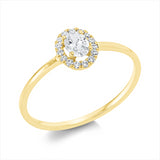 Ring 18 kt GG, 1 Oval 0,20 ct, TW-si, 15 Brill. 0,09 ct, TW