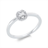 Ring 18 kt WG, 1 Sm.schliff 0,16 ct, W-si, 14 Brill. 0,09 ct, W-si