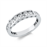 Ring 18 kt WG, 5 Brill. 0,48 ct, TW-si, 20 Brill. 0,28 ct, TW-si