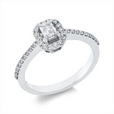 Ring 18 kt WG, 1 Sm.schliff 0,25 ct, TW-si, 34 Brill. 0,26 ct, TW-si