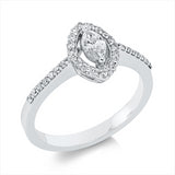 Ring 18 kt WG, 1 Nav. 0,20 ct, TW-si, 32 Brill. 0,22 ct, TW-si