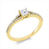 Ring 18 kt GG, 1 Princ. 0,31 ct, TW-si, 26 Brill. 0,18 ct, TW-si