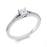 Ring 18 kt WG, 1 Princ. 0,32 ct, TW-si, 26 Brill. 0,18 ct, TW-si