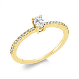 Ring 18 kt GG, 1 Oval 0,20 ct, TW-si, 22 Brill. 0,13 ct, TW-si