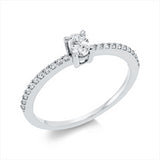 Ring 18 kt WG, 22 Brill. 0,13 ct, TW-si, 1 Oval 0,22 ct, TW-si