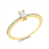 Ring 18 kt GG, 1 Bag. 0,20 ct, TW-si, 22 Brill. 0,12 ct, TW-si