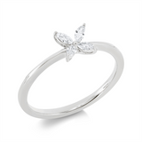Ring 18 kt WG, 4 Nav. 0,15 ct, TW-si