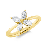 Ring 18 kt GG, 4 Nav. 0,64 ct, TW-si