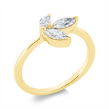 Ring 18 kt GG, 1 Nav. 0,25 ct, TW-si, 1 Nav. 0,20 ct, TW-si, 1 Nav. 0,16 ct, TW-si