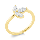 Ring 18 kt GG, 1 Nav. 0,25 ct, TW-si, 1 Nav. 0,33 ct, TW-si, 1 Nav. 0,20 ct, TW-si