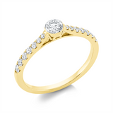 Ring 18 kt GG, 6 Brill. 0,11 ct, TW-si, 4 Brill. 0,10 ct, TW-si, 1 Brill. 0,25 ct, TW-si, 4 Brill. 0,04 ct, TW-si