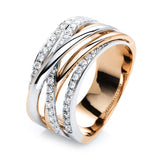 Ring 18 kt RG+WG, 48 Brill. 0,46 ct, TW-si