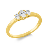 Ring 18 kt GG, 1 Oval 0,23 ct, TW-si, 2 Oval 0,21 ct, TW-si