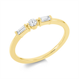 Ring 18 kt GG, 1 Brill. 0,08 ct, TW-si, 2 Bag. 0,09 ct, TW-si