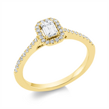 Ring 18 kt GG, 1 Sm.schliff 0,40 ct, TW-si, 36 Brill. 0,22 ct, TW-si