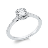 Ring 18 kt WG, 1 Sm.schliff 0,40 ct, TW-si, 36 Brill. 0,22 ct, TW-si