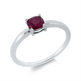 Ring 18 kt WG, 1 Rubin 0,58 ct rot