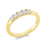 Ring 18 kt GG, 5 Sm.schliff 0,50 ct, TW-si
