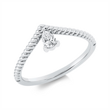 Ring 18 kt WG, 1 Tropfen 0,16 ct, TW-si