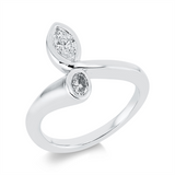 Ring 18 kt WG, 1 Nav. 0,40 ct, TW-si, 1 Oval 0,20 ct, TW-si