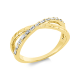 Ring 18 kt GG, 13 Bag. 0,13 ct, TW-si