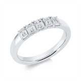 Ring 18 kt WG, 5 Sm.schliff 0,80 ct, TW-si