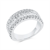 Ring 18 kt WG, 17 Bag. 0,99 ct, TW-si, 36 Brill. 1,01 ct, TW-si